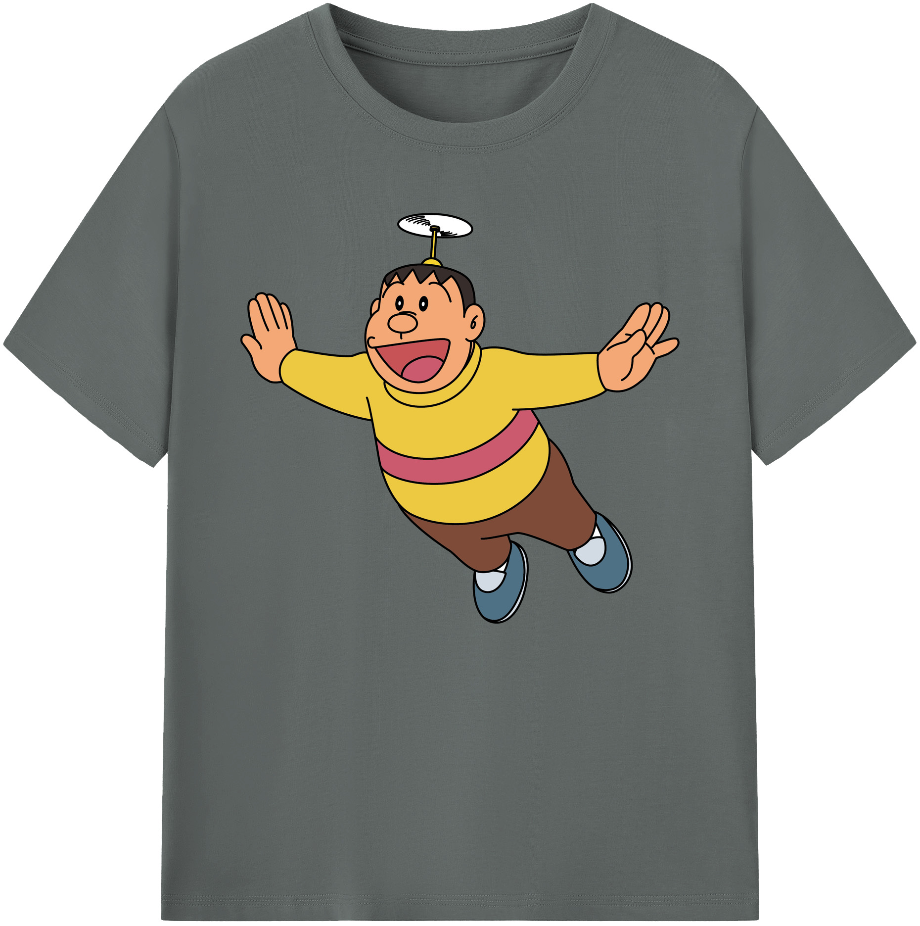 （画像用） ドラえもん 剛田武 Doraemon Gouta Takeshi 綿100％ メンズ半袖Tシャツ｜肌触りやわらか＆通気性